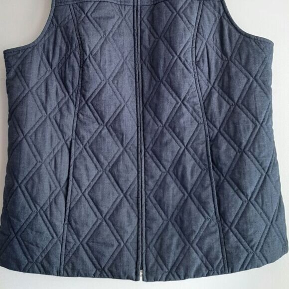 NORTHERN REFLECTIONS Diamond Quilt Full-Zip Vest Blue Sz M - Picture 3 of 9